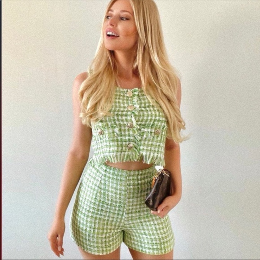 Zara Green Tweed Set